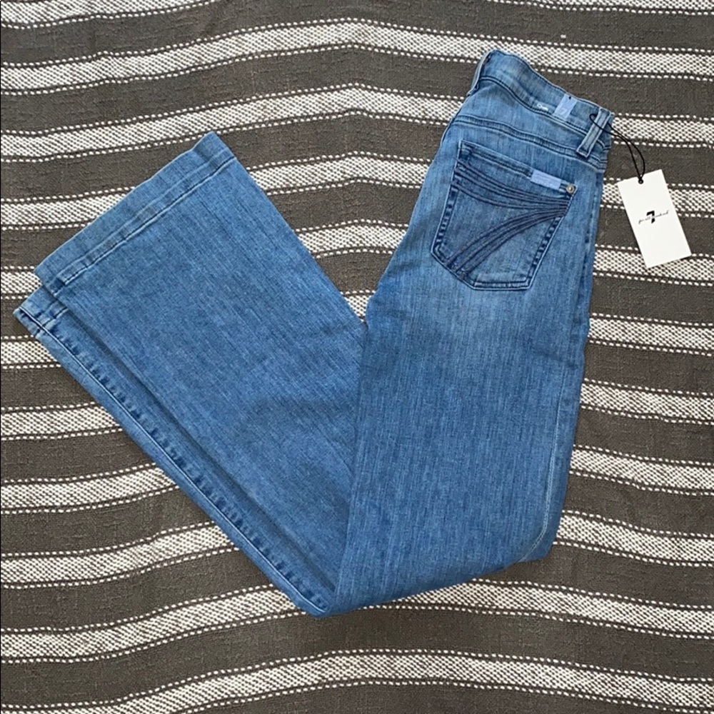 7 for all man kind light wash dojo trouser jeans
